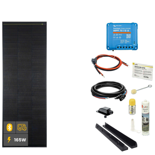 165 W SOLA Frame Black Motorhome Complete Set Black