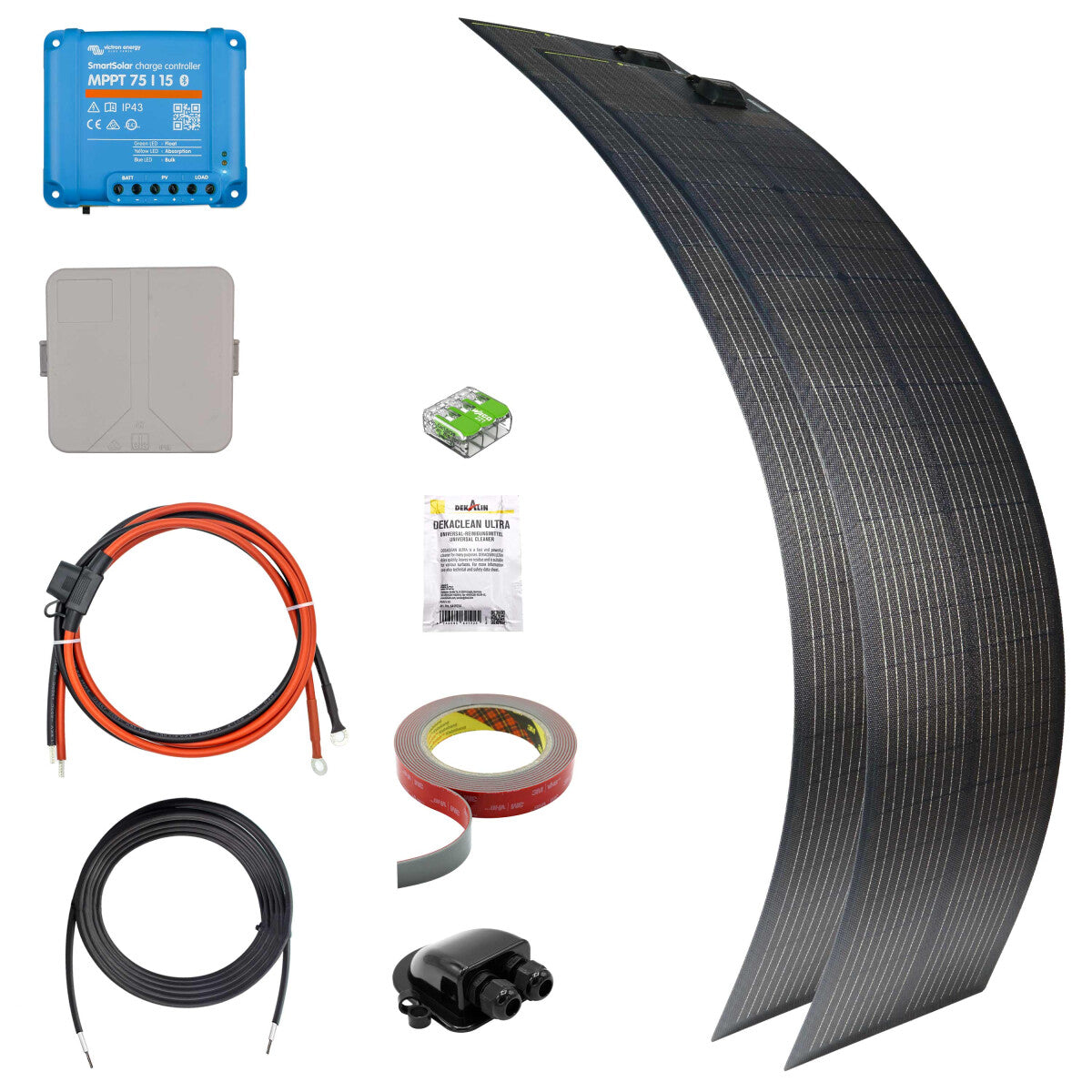 200W SOLA Flex Mono Motorhome Solar System Complete Set