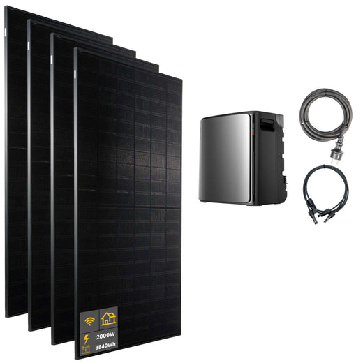 2000 W EcoFlow STREAM Ultra X Balkonkraftwerk | Set mit Mikrowechselrichter und 4x 500 W DAH bifacial Solarmodul ohne Halterung und 3,84 kWh Speicher