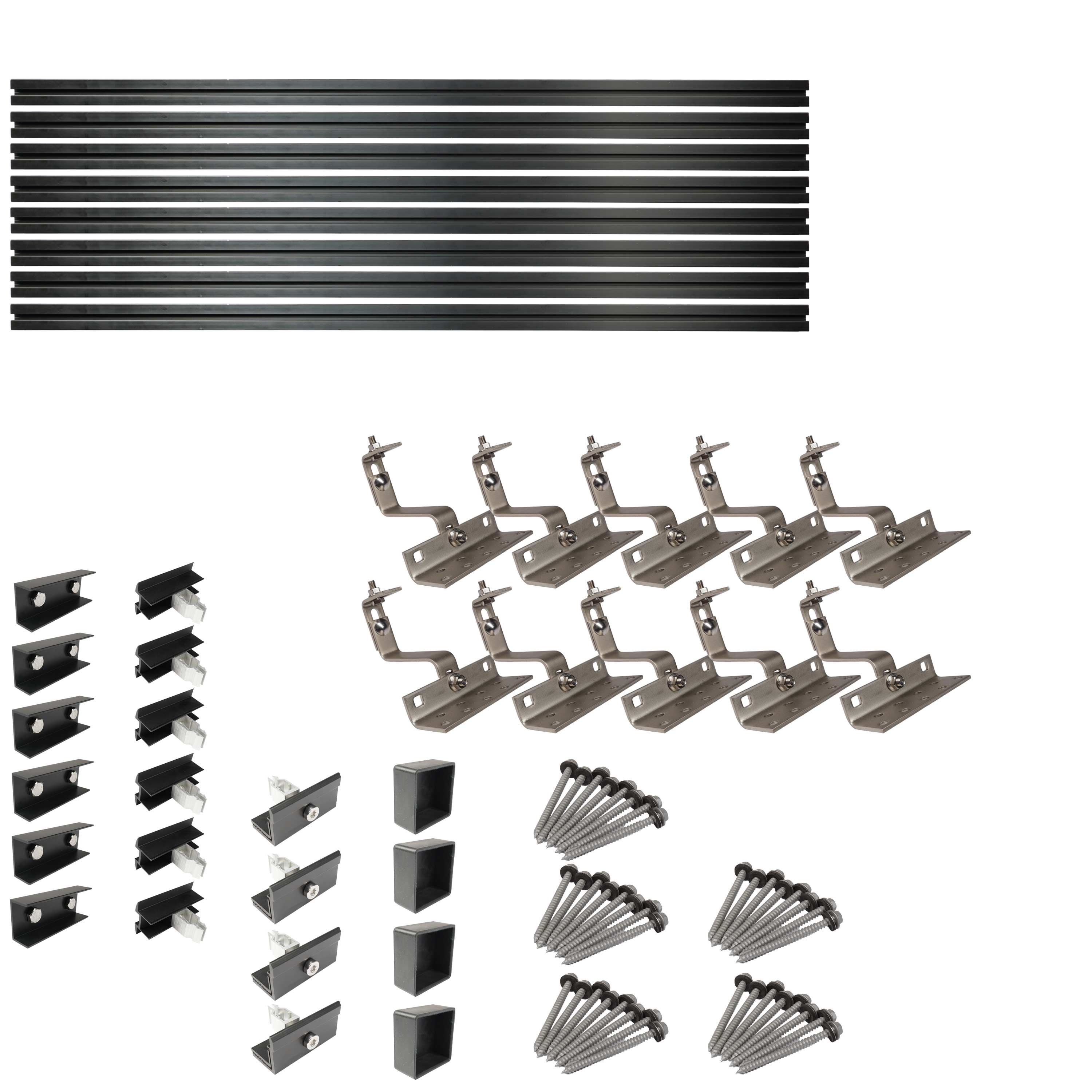 1500 W EcoFlow STREAM Ultra X Balkonkraftwerk | Set mit Hausdachhalterungen für Ziegeldächer, 3x 500 W DAH bifacial Solarmodul und 3,84 kWh Speicher