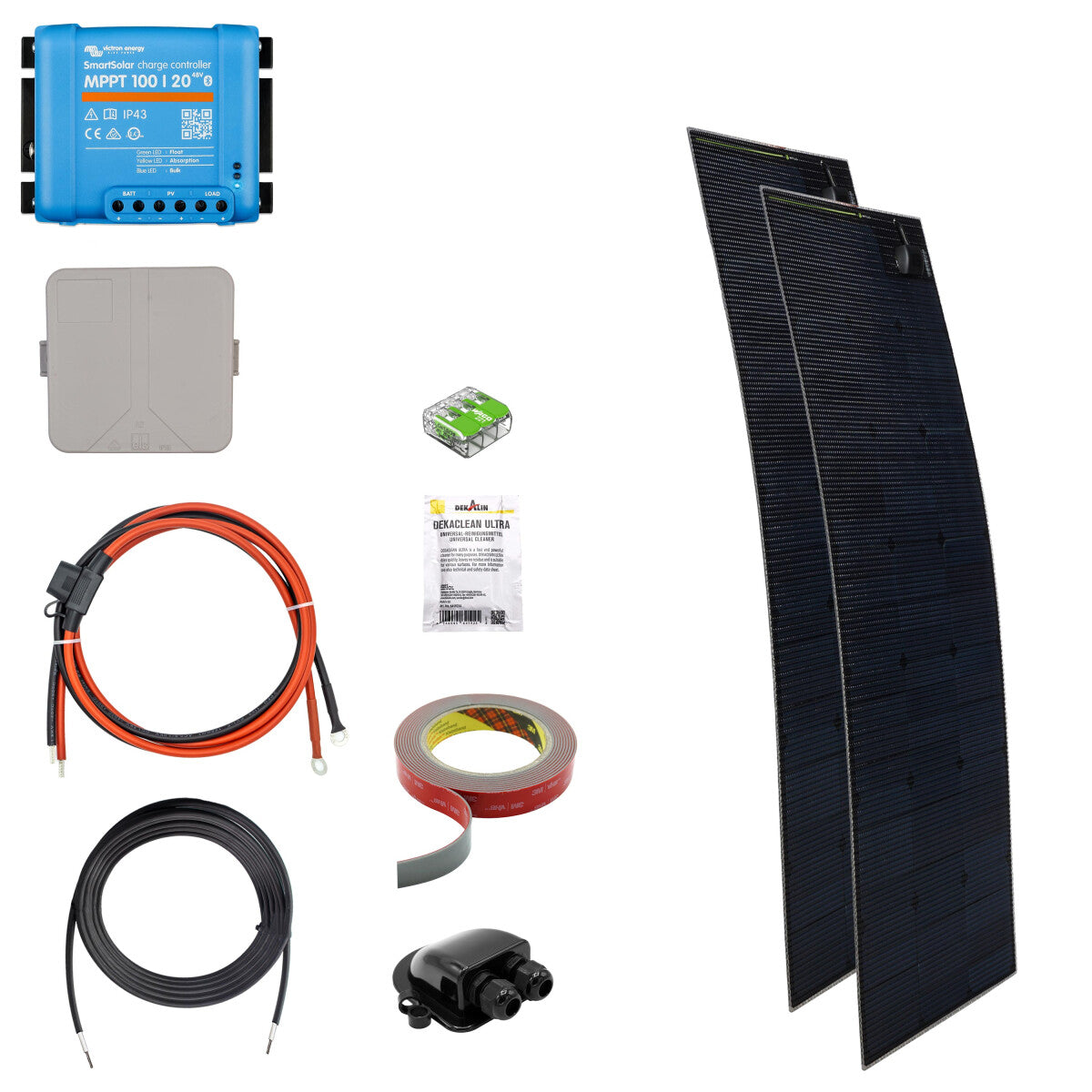 250W SOLA Flex Daylight Motorhome Solar System Complete Set