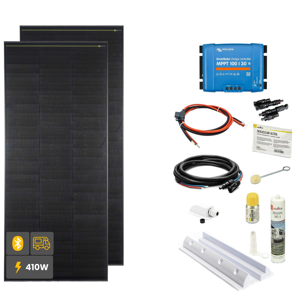 410 W SOLA Frame Black Motorhome Complete Set White