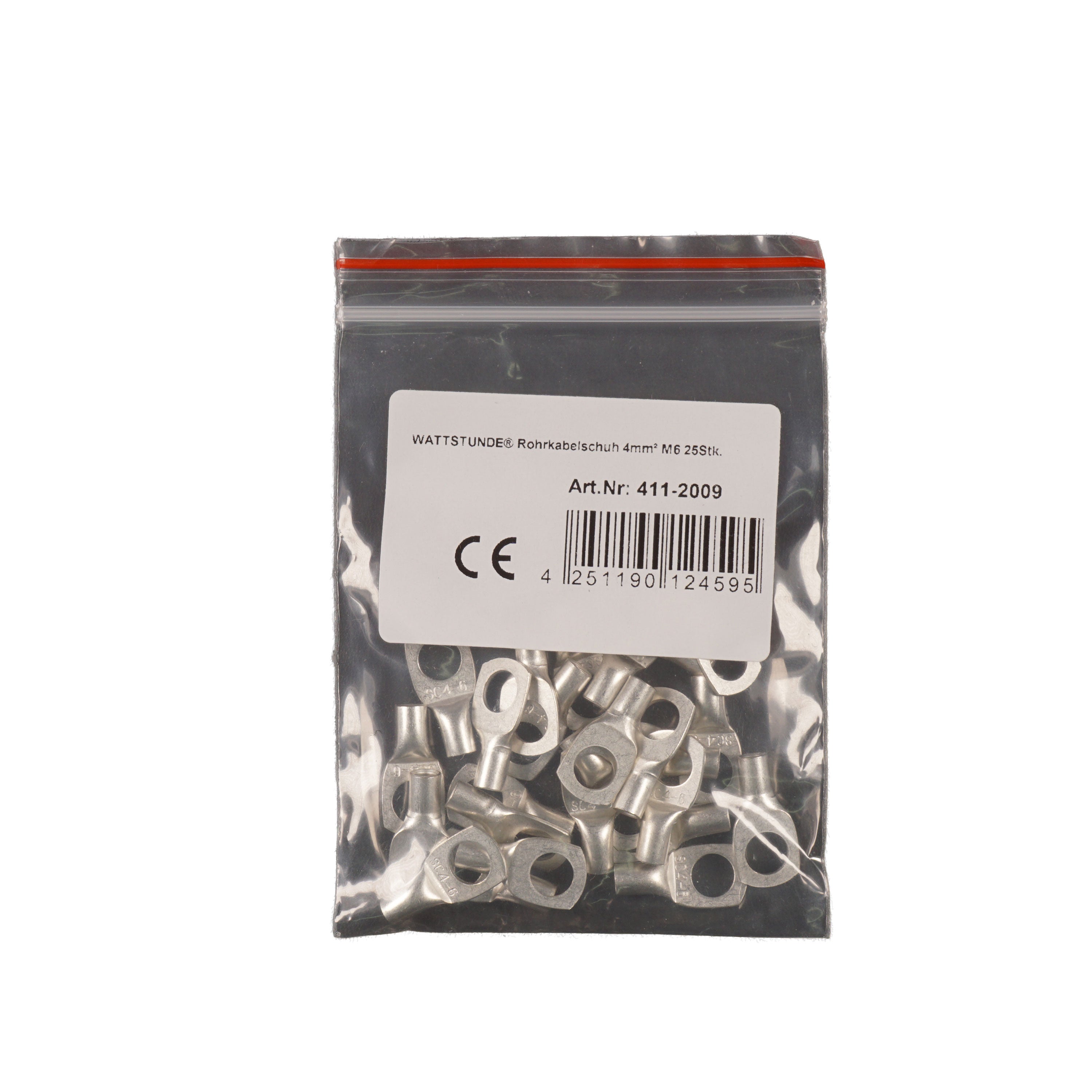 WATTSTUNDE® Tubular cable lug 4 mm² M6 25 pcs.