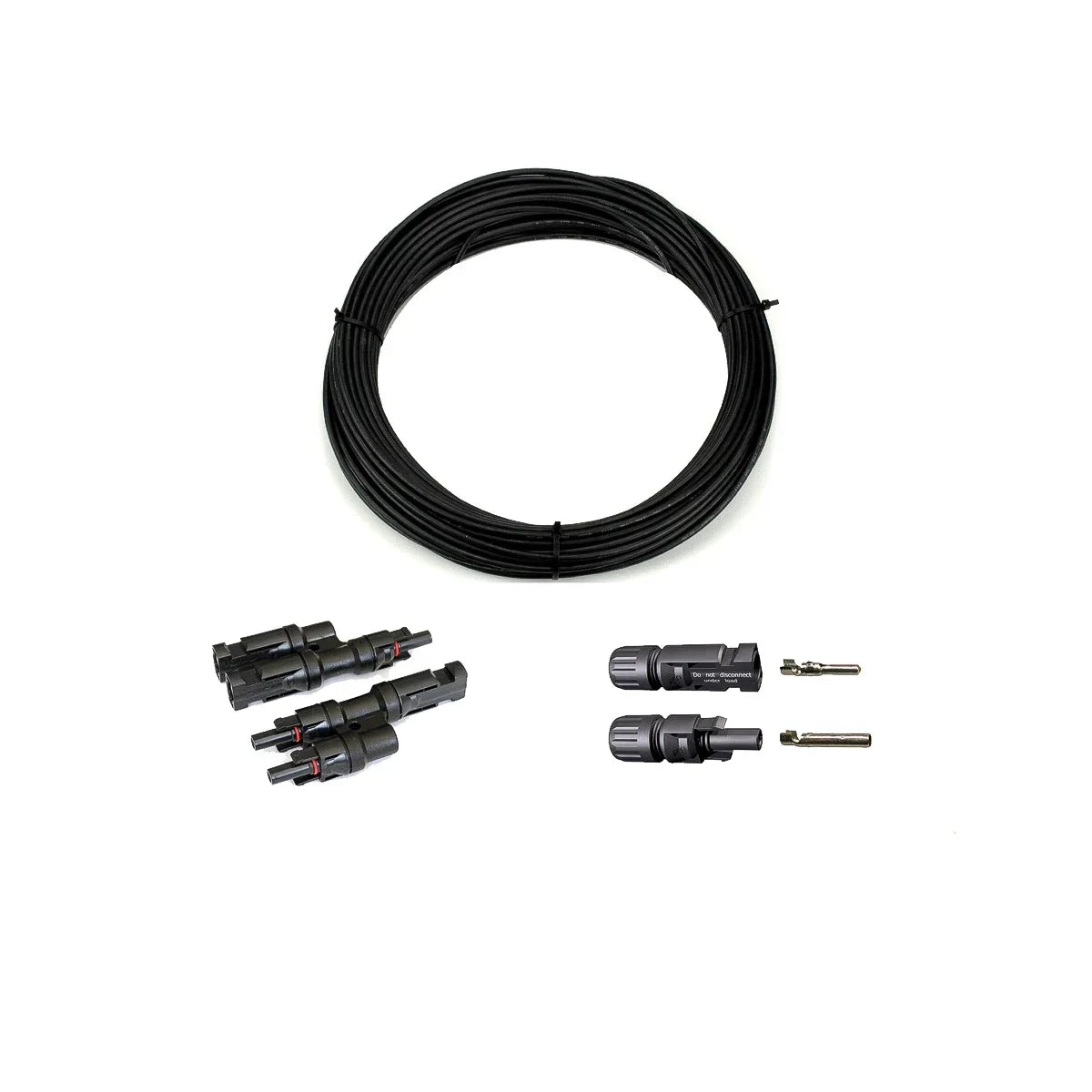 4mm² Anschluss Set II (L) - 2 Module parallel mit MC4 Stecker - 20 Meter Solarkabel lose