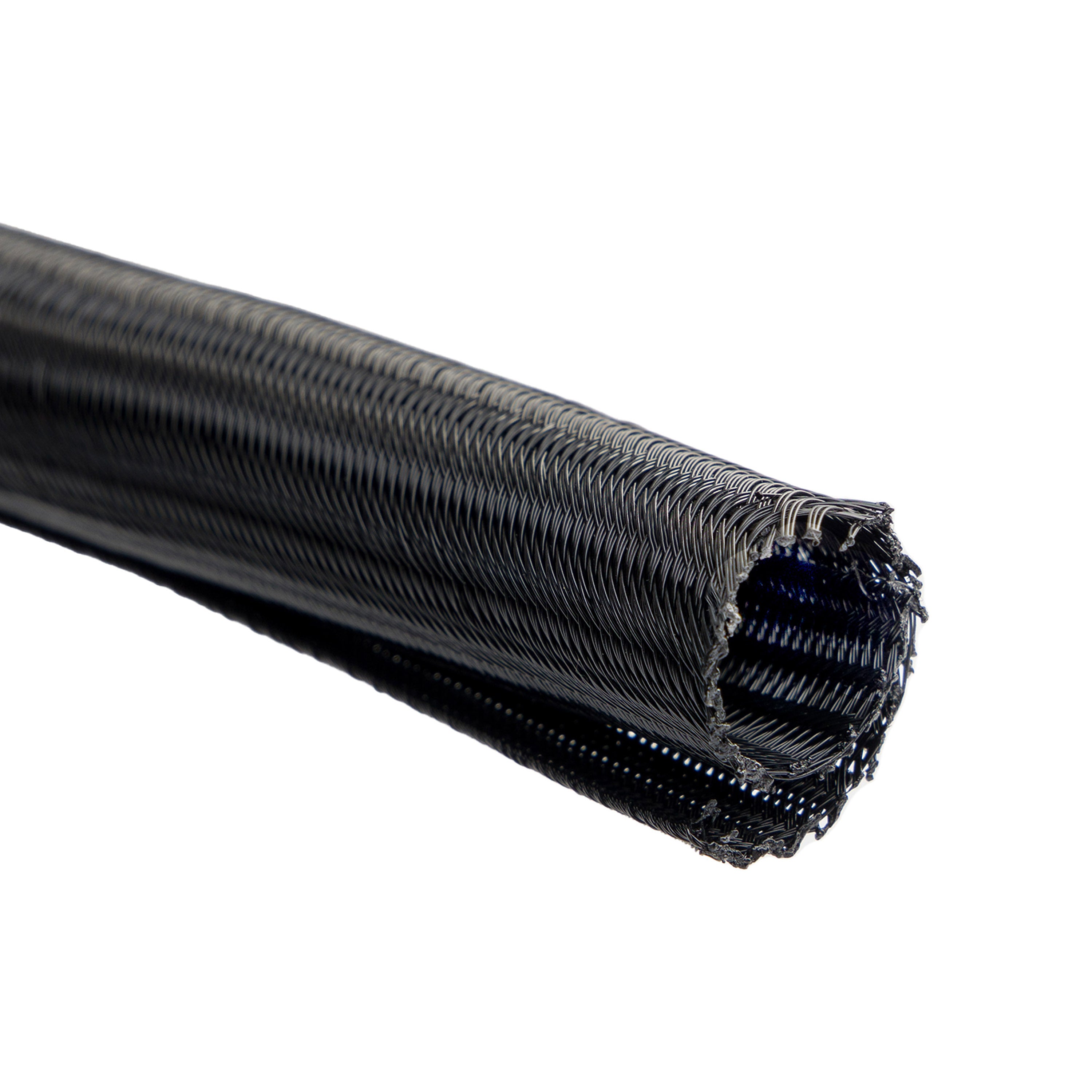 WATTSTUNDE® Geflechtsschlauch offen 19 mm schwarz 5 Meter