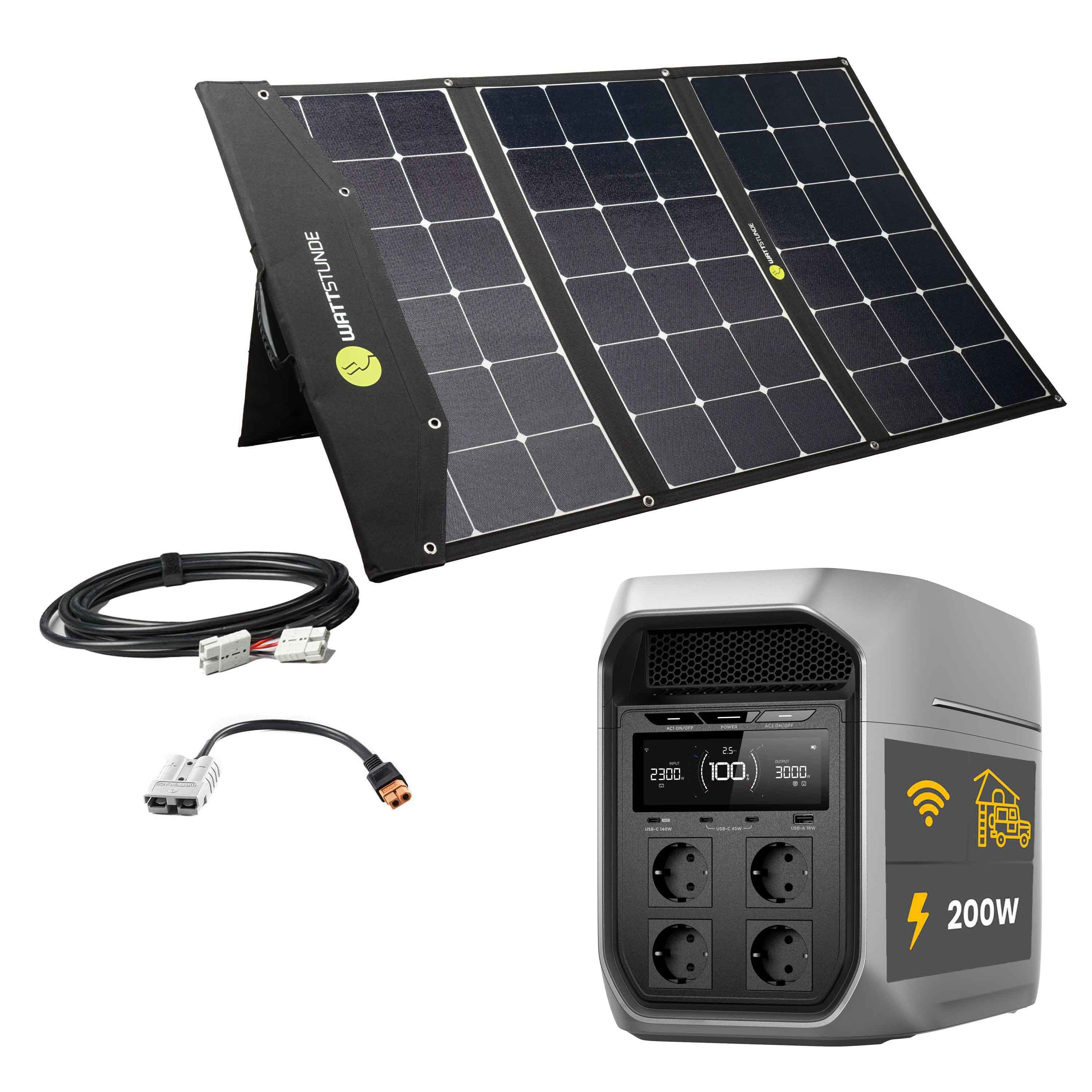 EcoFlow DELTA 3 Max Plus Powerstation Bundle with WATTSTUNDE® SOLA Ease 200 Wp HV SunFolder Solar Bag