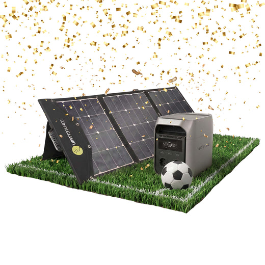 Spieltag-Starter-Set: EcoFlow DELTA 3 Classic + WATTSTUNDE® SOLA Ease 140 Wp SunFolder