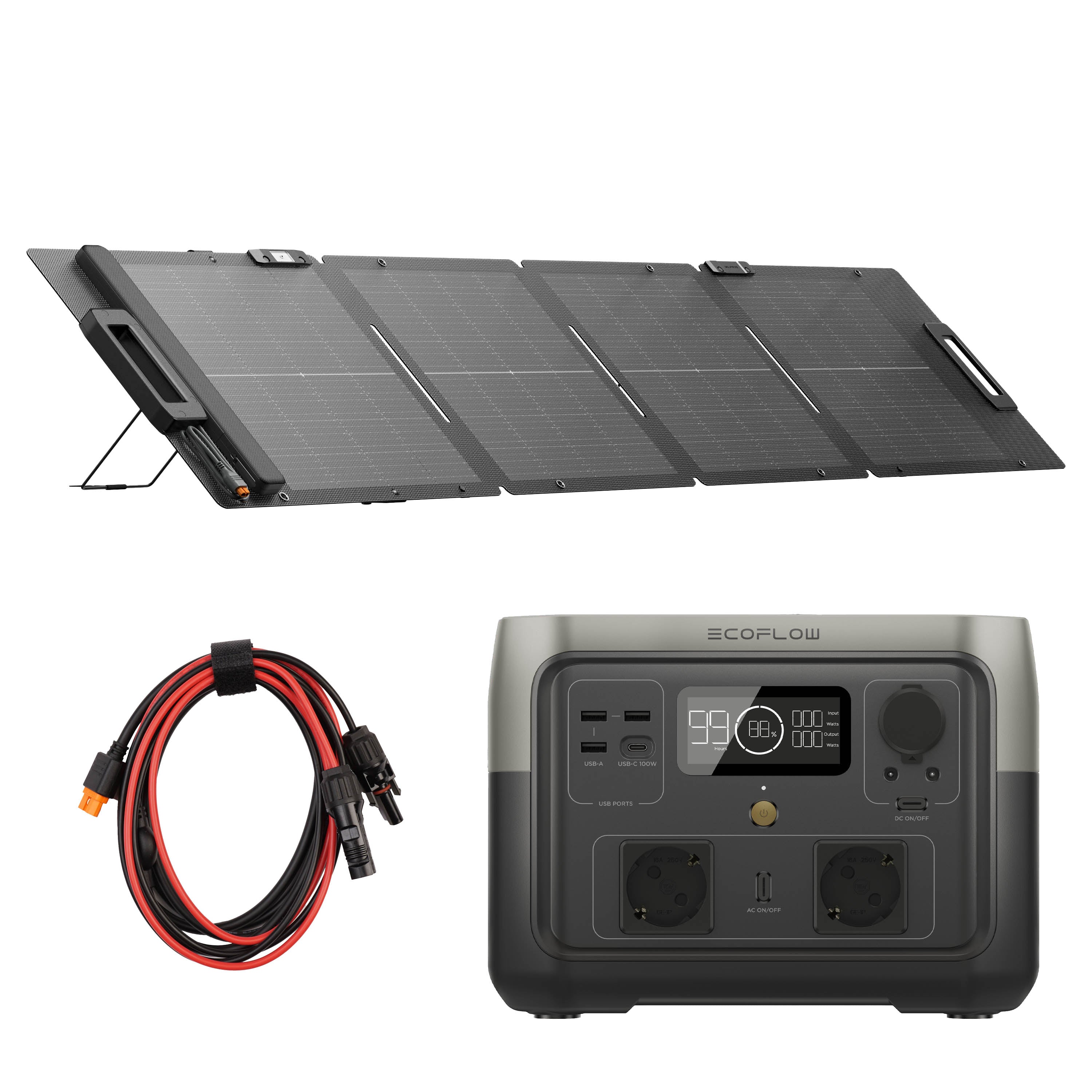EcoFlow River 2 Max Powerstation Bundle mit EcoFlow Solarpanel 110 W