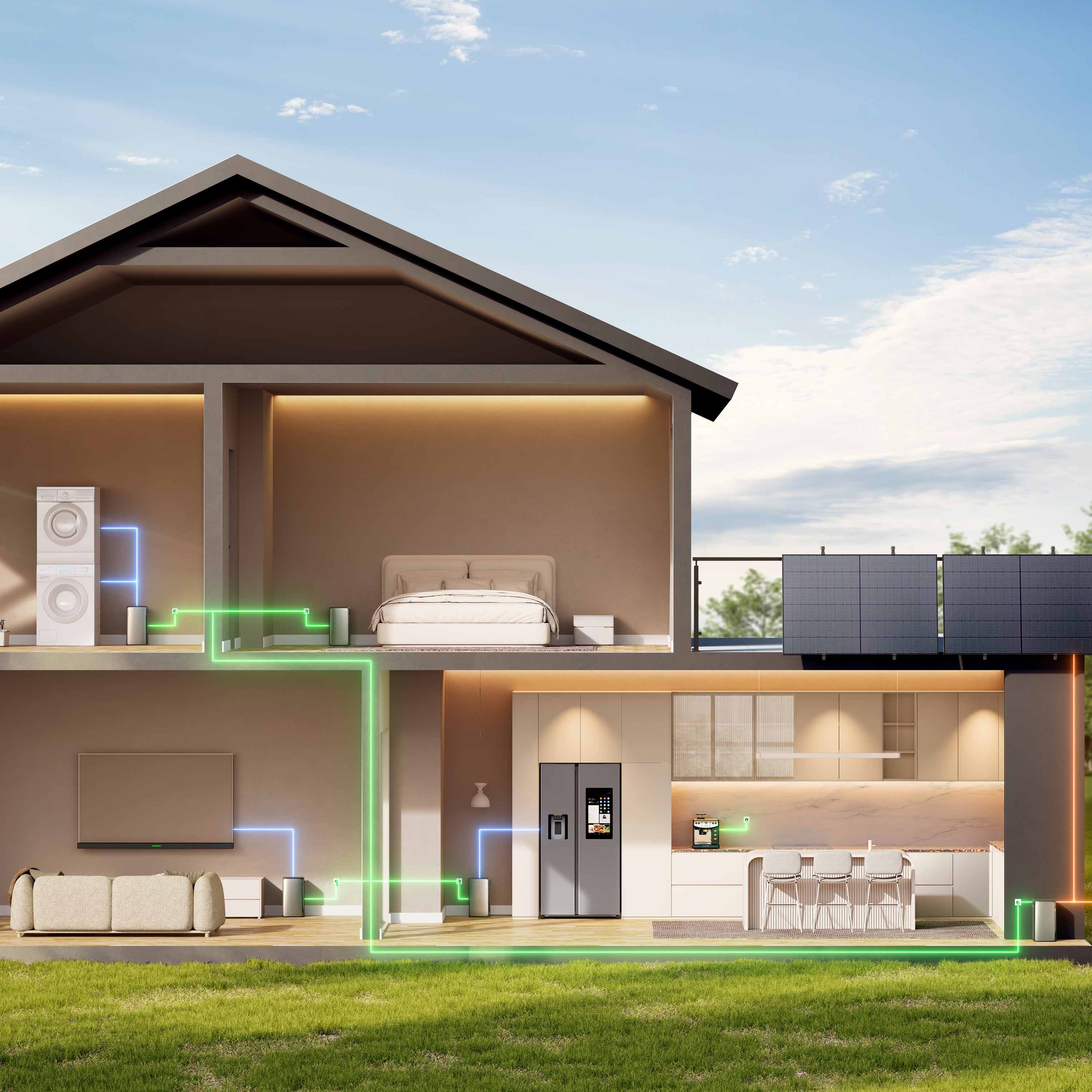1900 W EcoFlow STREAM Ultra Balkonkraftwerk | Set mit Mikrowechselrichter und 4x 475 W DAH bifacial Solarmodul mit Gitterbalkon Halterung und 1,92 kWh Speicher