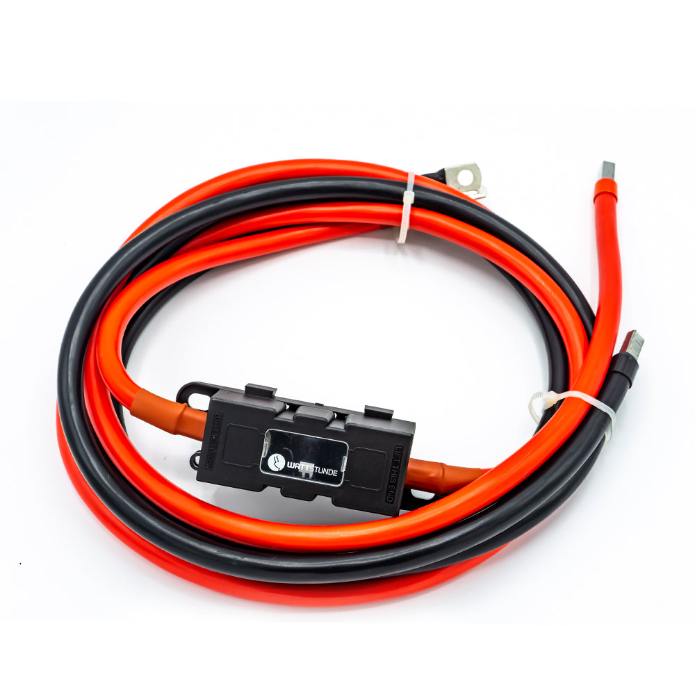 WATTSTUNDE® Sicherungskabel (mit Sicherungshalter) 2 x 35 mm² M8/Aderendhülse 1 m rot/schwarz