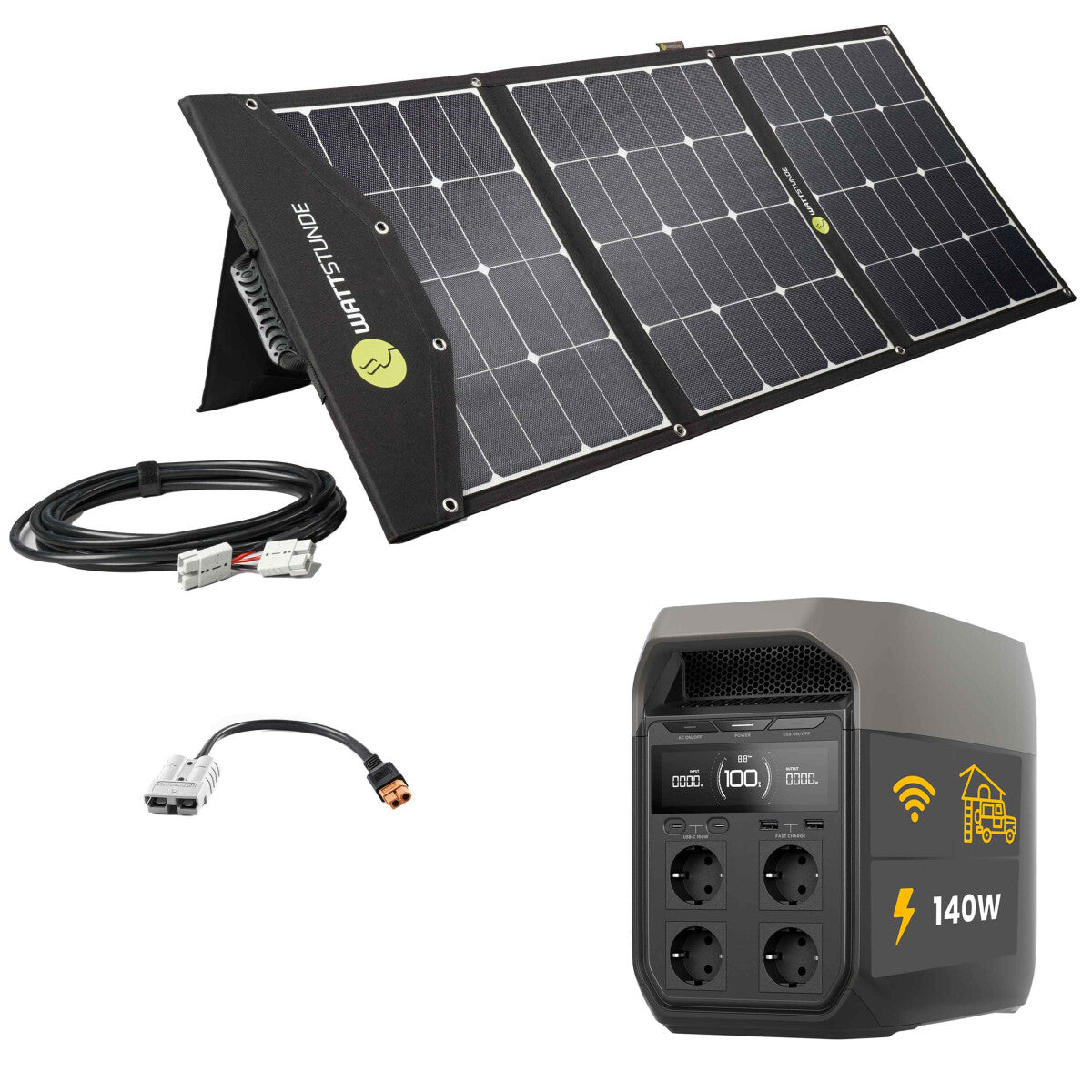 EcoFlow DELTA 3 Powerstation Bundle with WATTSTUNDE SOLA Ease 140W SunFolder Solar Bag