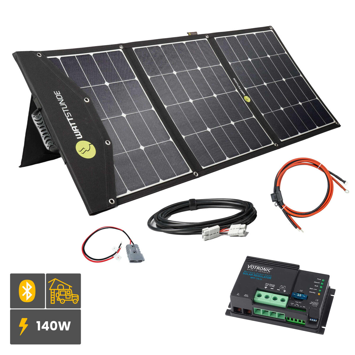 WATTSTUNDE® SOLA Ease 140Wp Solartasche Variationsset Votronic MPP170 CI Ja