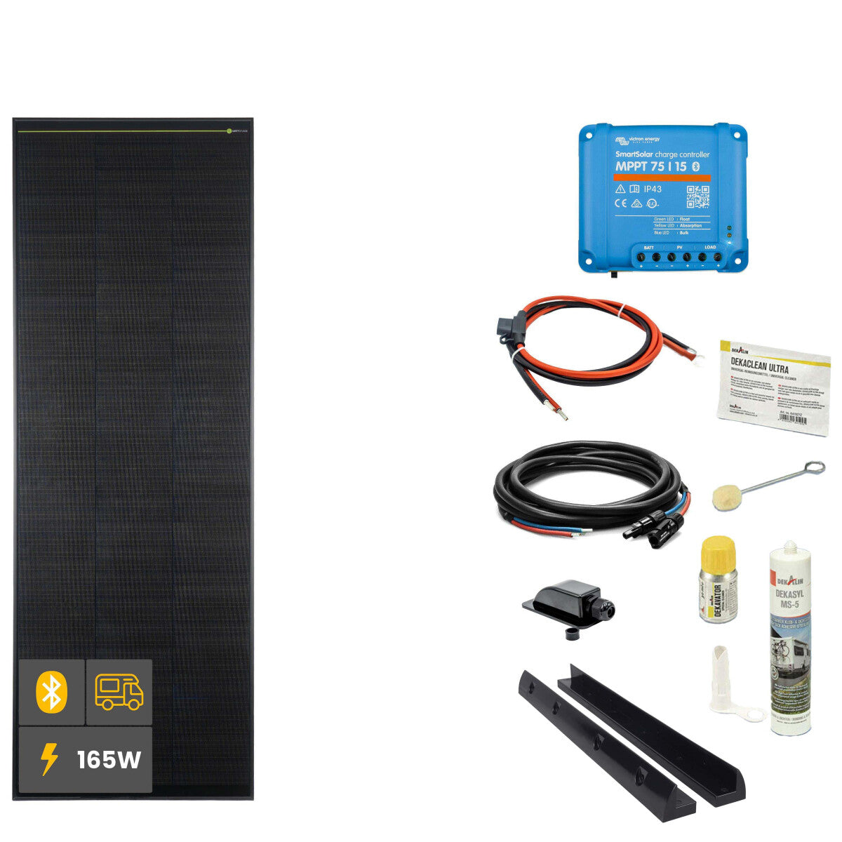 165 W SOLA Frame Black Motorhome Complete Set Black