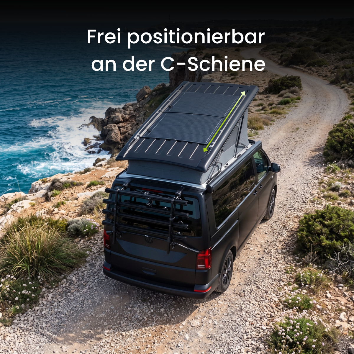 135 Wp Solarmodul-Set mit Halteplatte für VW California und SOLA Flex 135 Wp Solarmodul