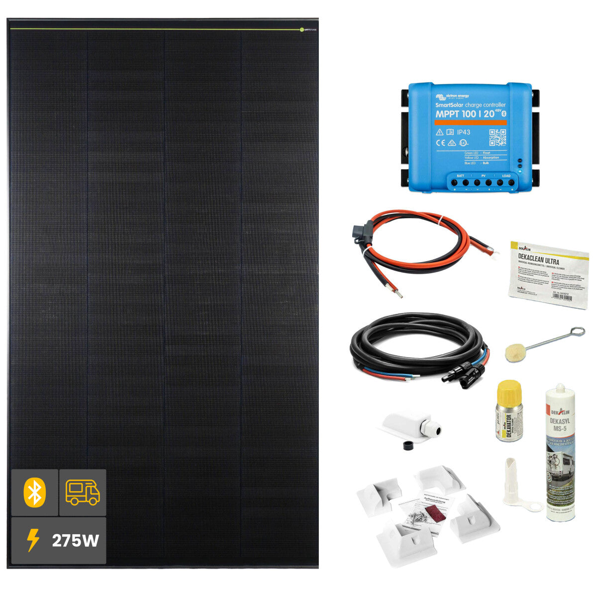 275 W SOLA Frame Black Wohnmobil Komplettset weiß