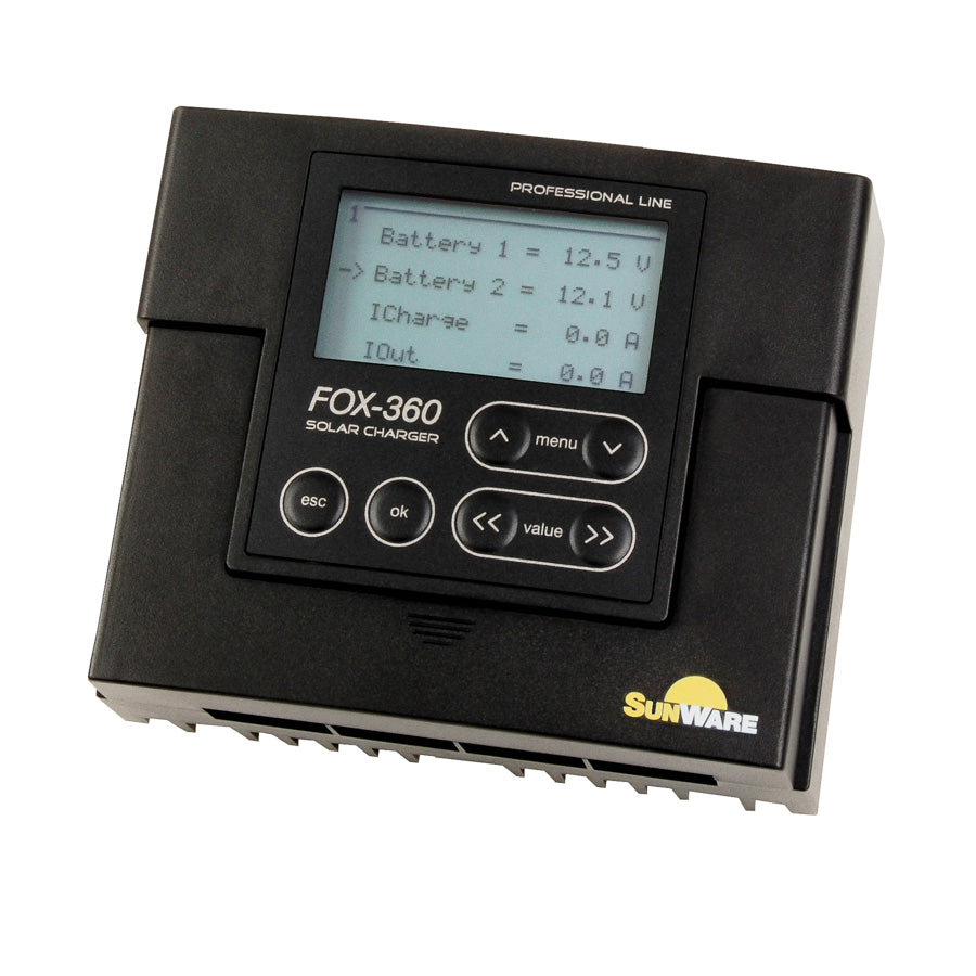 SunWare FOX-360 LCD solar charge controller
