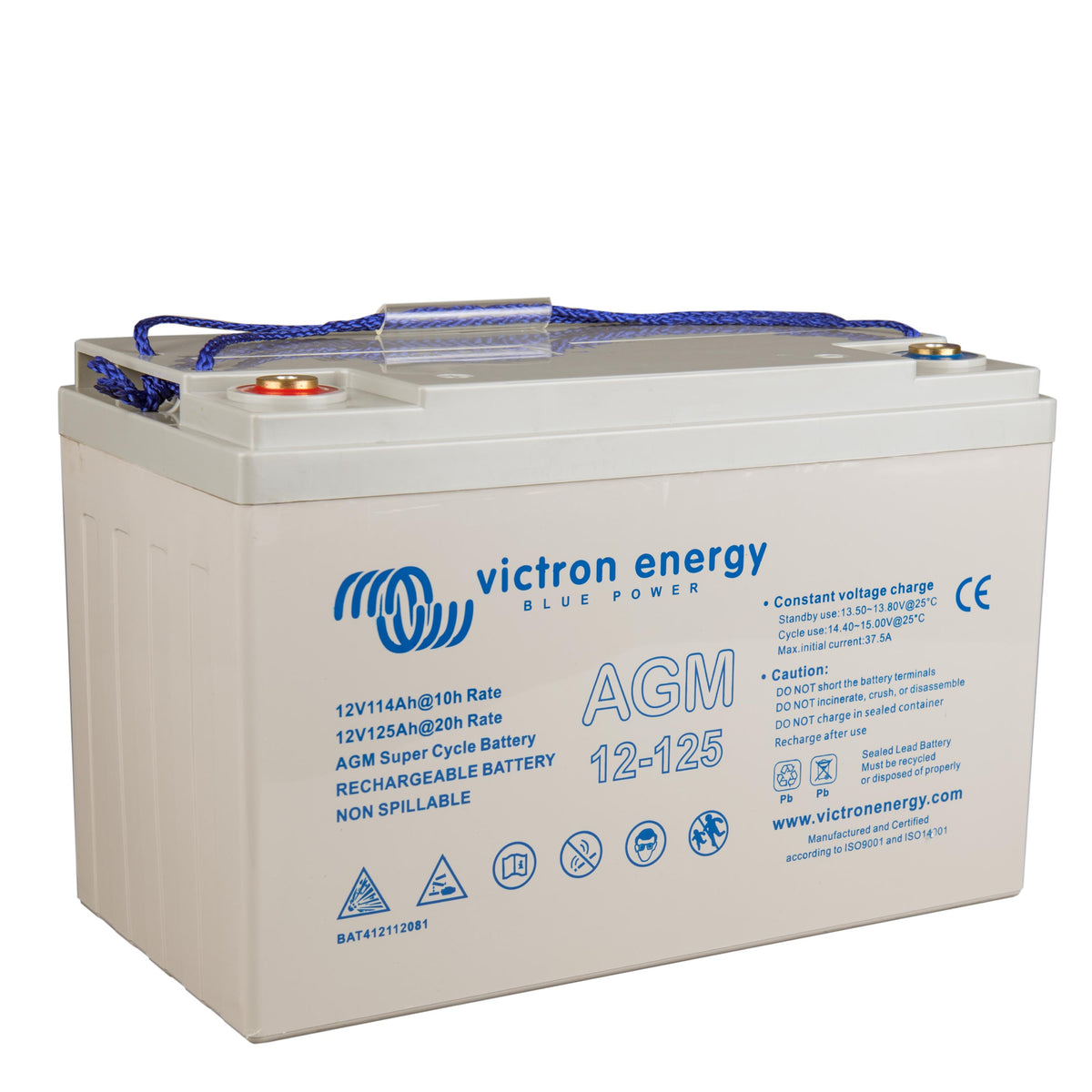 300-2071 - Victron 12V/125Ah AGM Super Cycle Batterie (M8) (2)