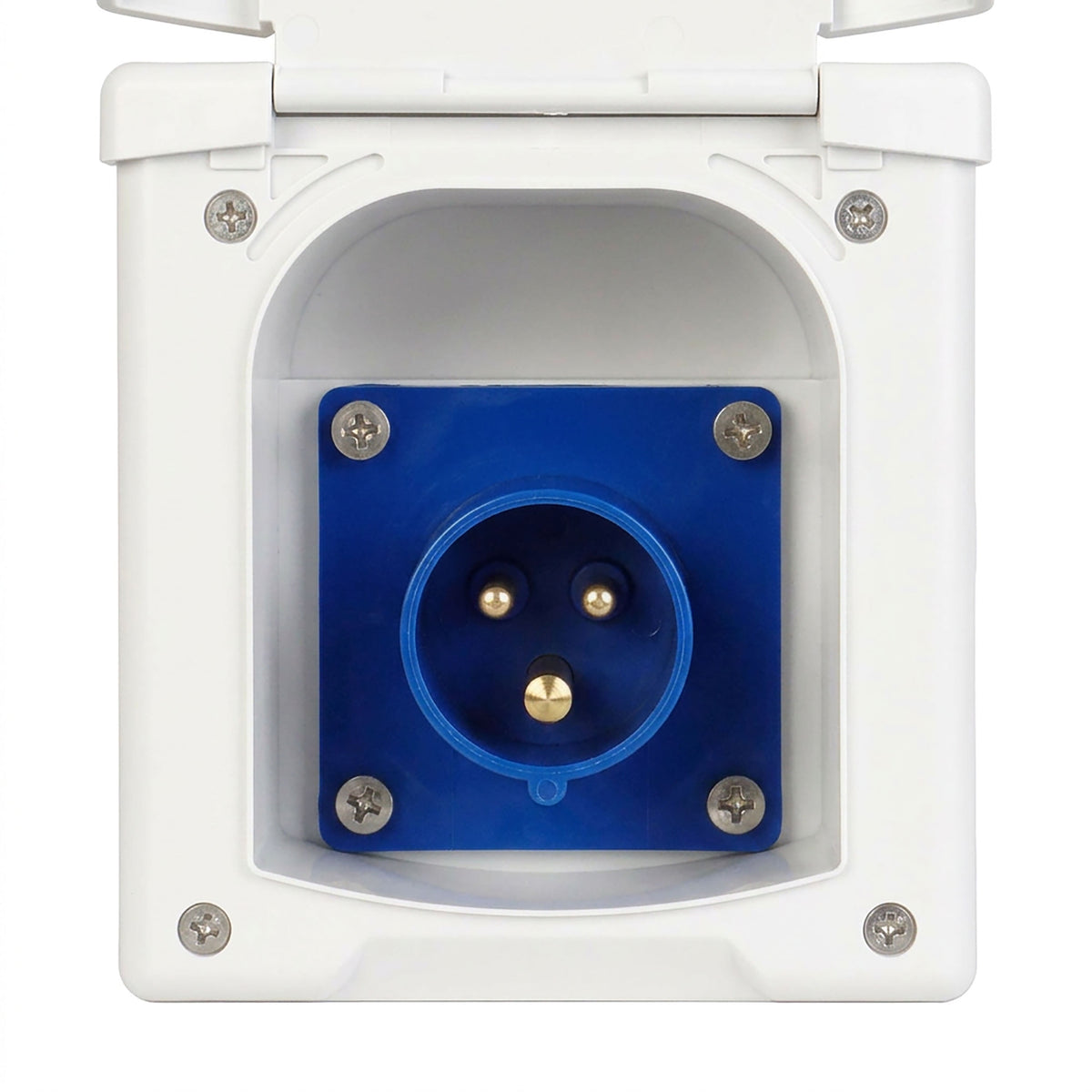 305-1605 - CEE-Einbausteckdose Weiß mit Magnetklappe, 16A (3)