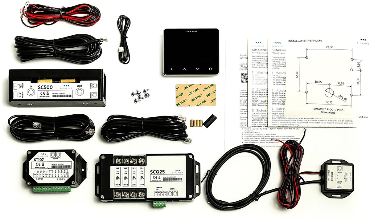 306-1120-003 - PICO Blue Set ohne Rahmen - Batteriemonitor, Tankelektrode und Shunt - silber (3)