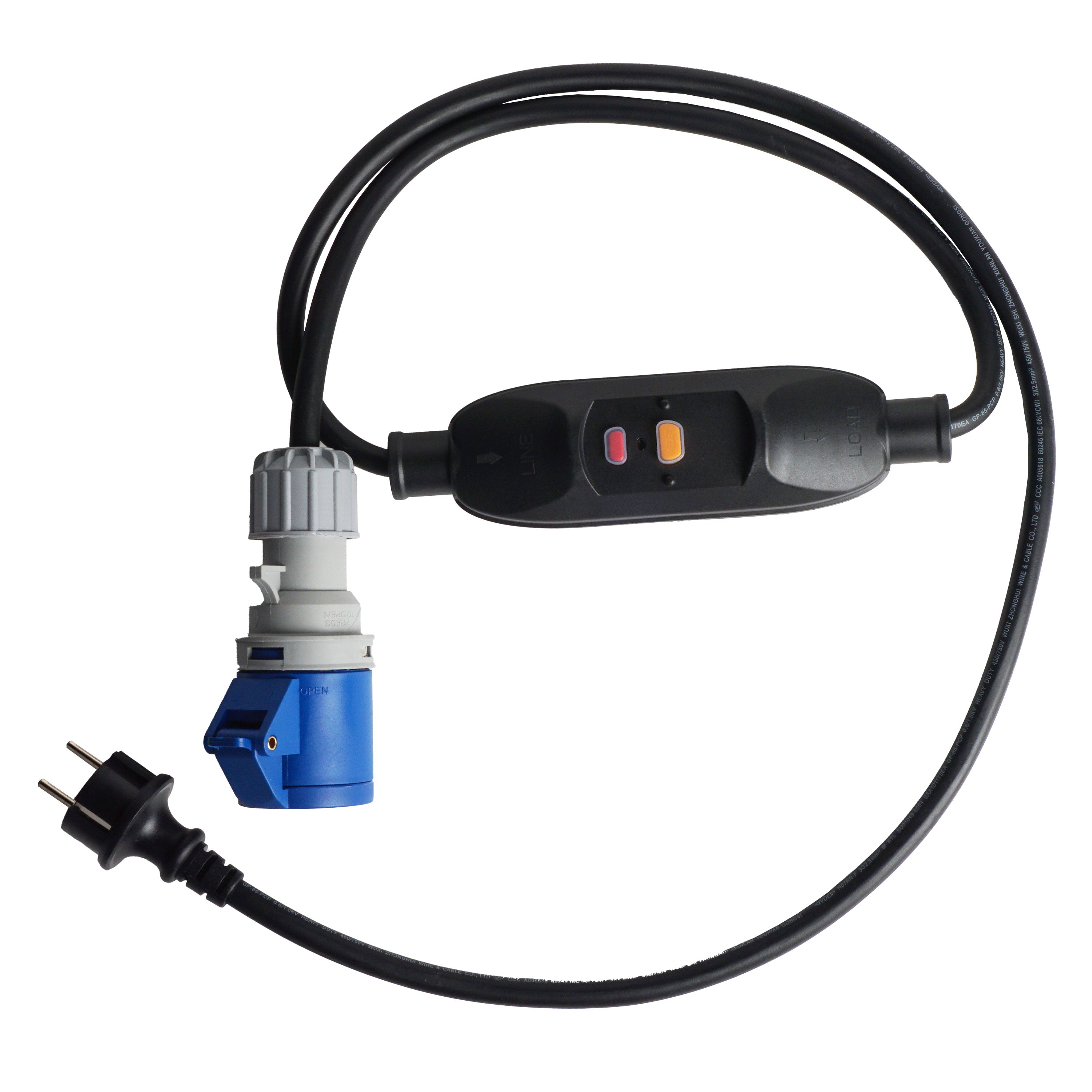 WATTSTUNDE® CEE feed-in cable with FI