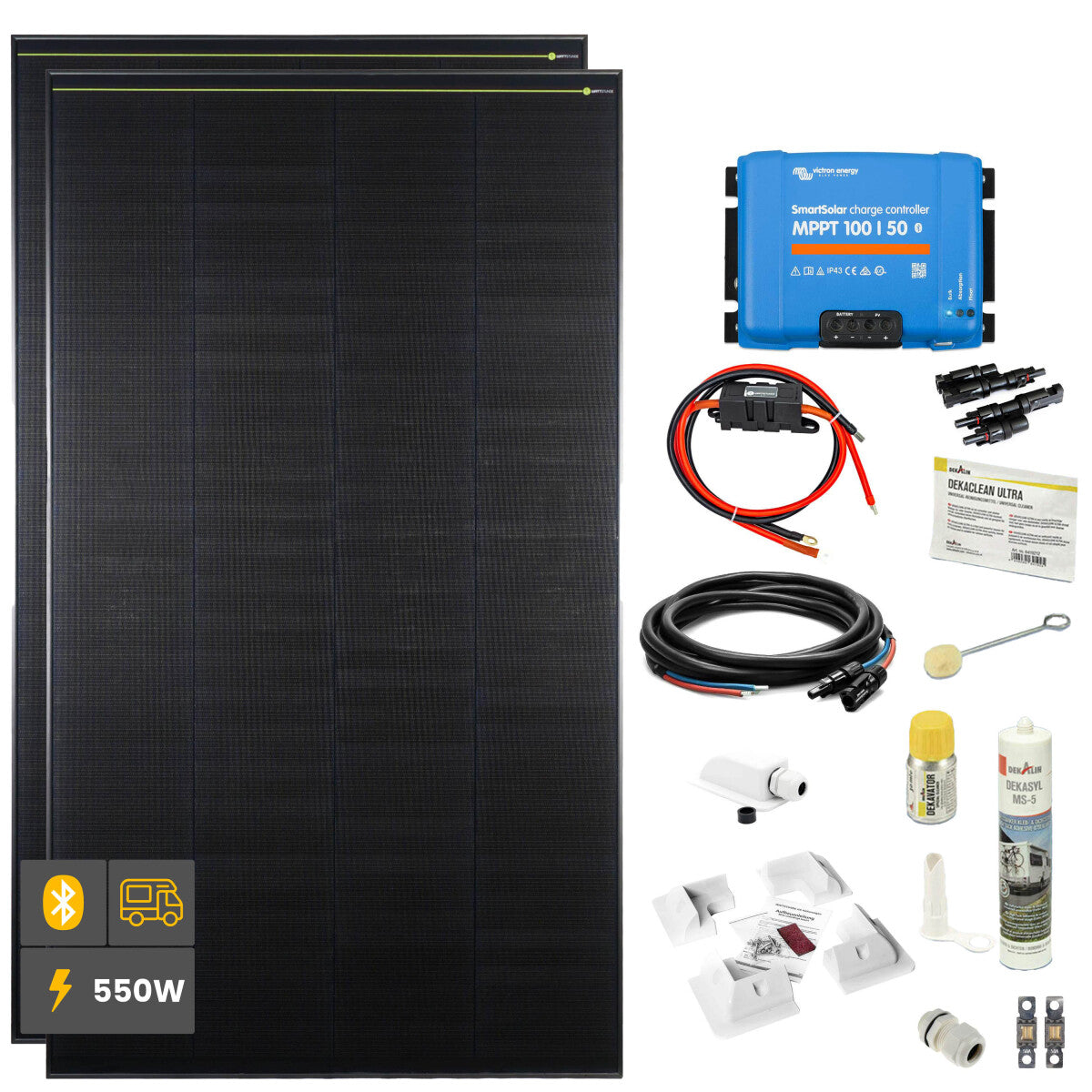 550 W SOLA Frame Black Wohnmobil Komplettset weiß