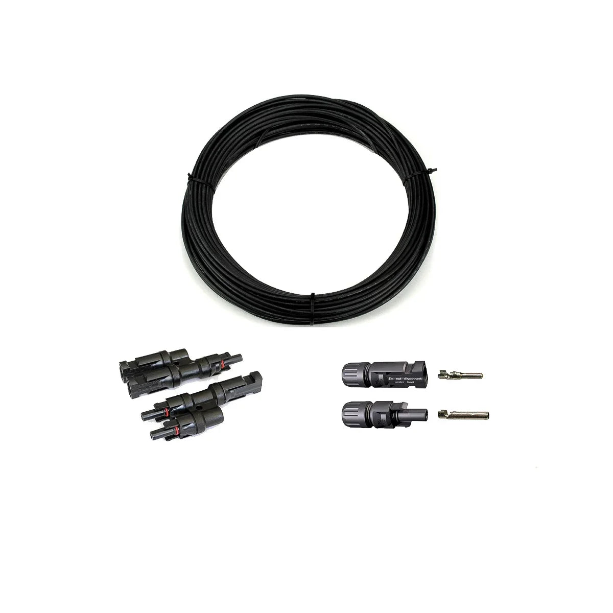6mm² Anschluss Set II (L) - 2 Module parallel mit MC4 Stecker - 10m Solarkabel lose
