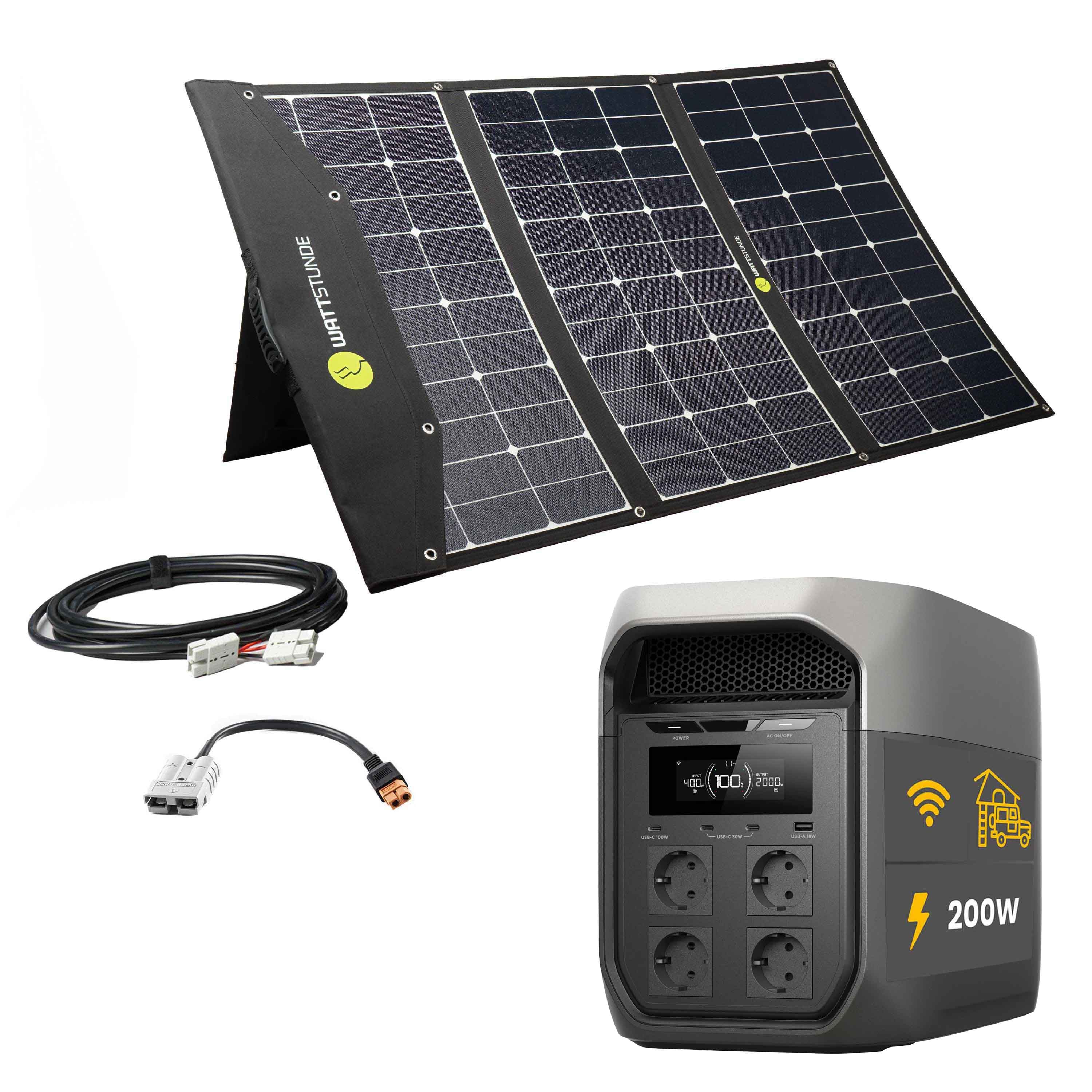 EcoFlow DELTA 3 Max Powerstation Bundle mit WATTSTUNDE® SOLA Ease 200 Wp SunFolder Solartasche