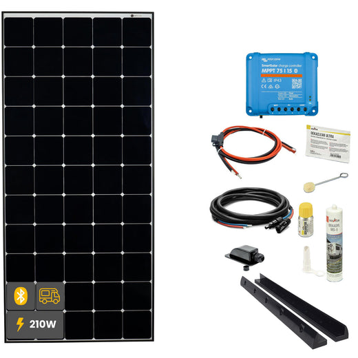 210W Daylight Motorhome Solar System SOLA Frame Black