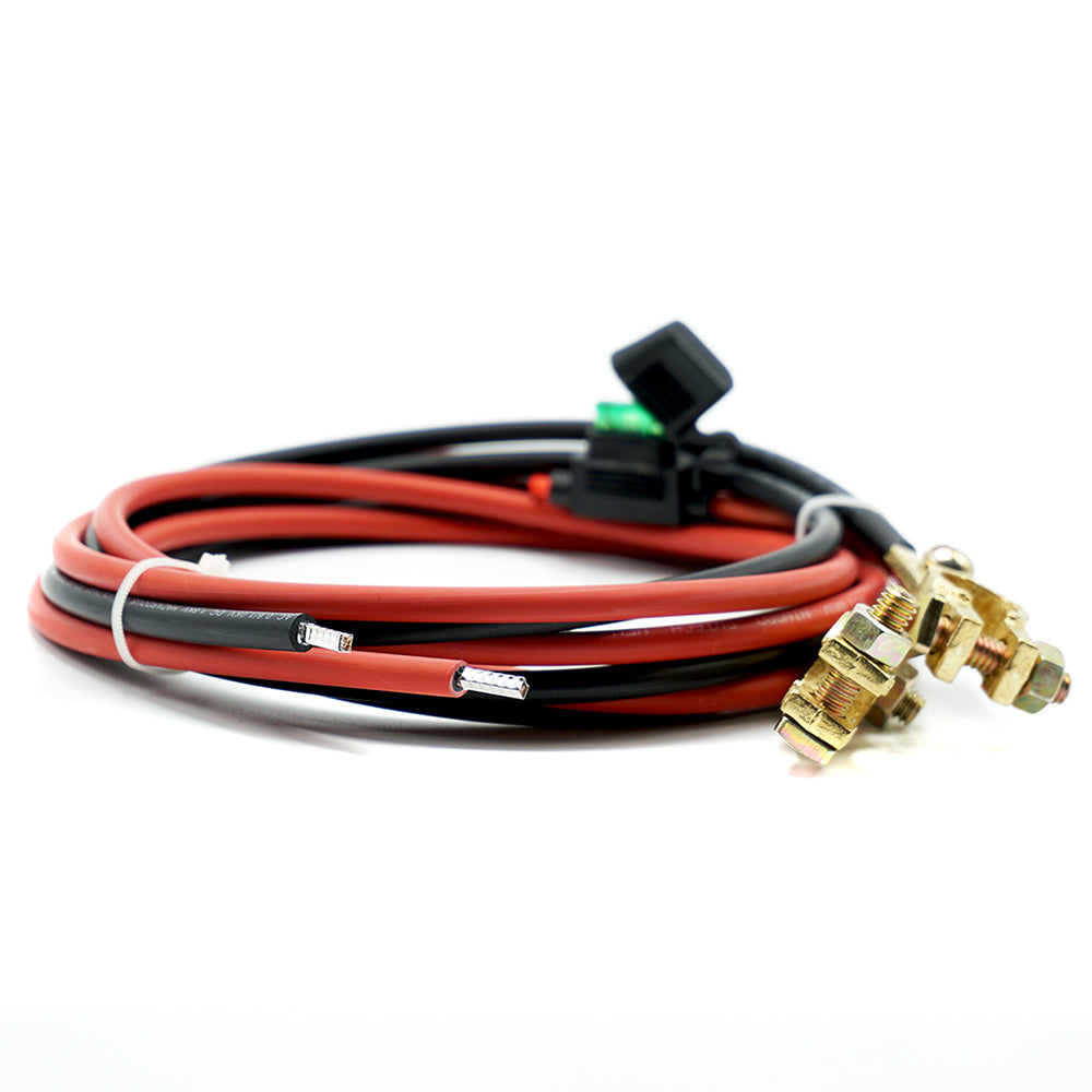 WATTSTUNDE® 6 mm² battery connection cable BAKA30 with 30 A fuse and terminal clamps in set