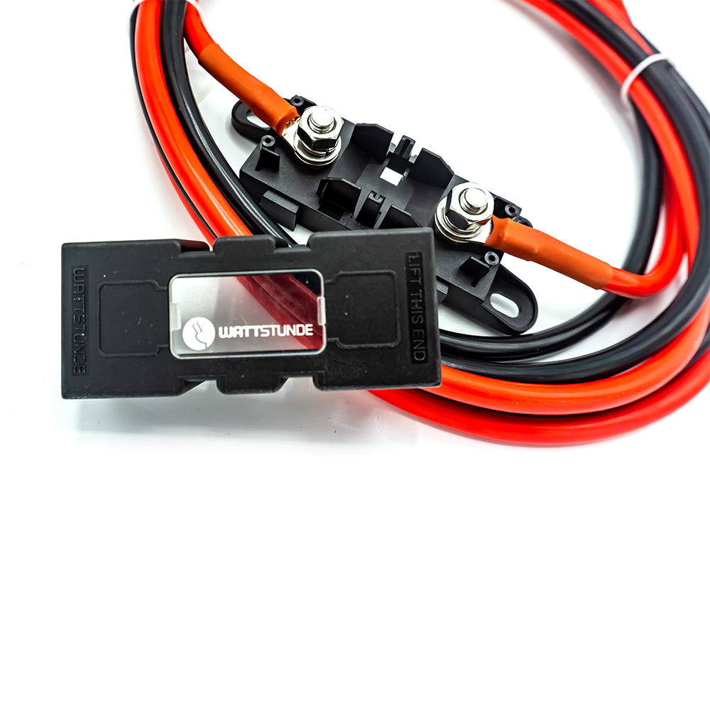 WATTSTUNDE® Fuse Cable (with fuse holder) 2 x 16 mm² M8/ferrule 2 m red/black
