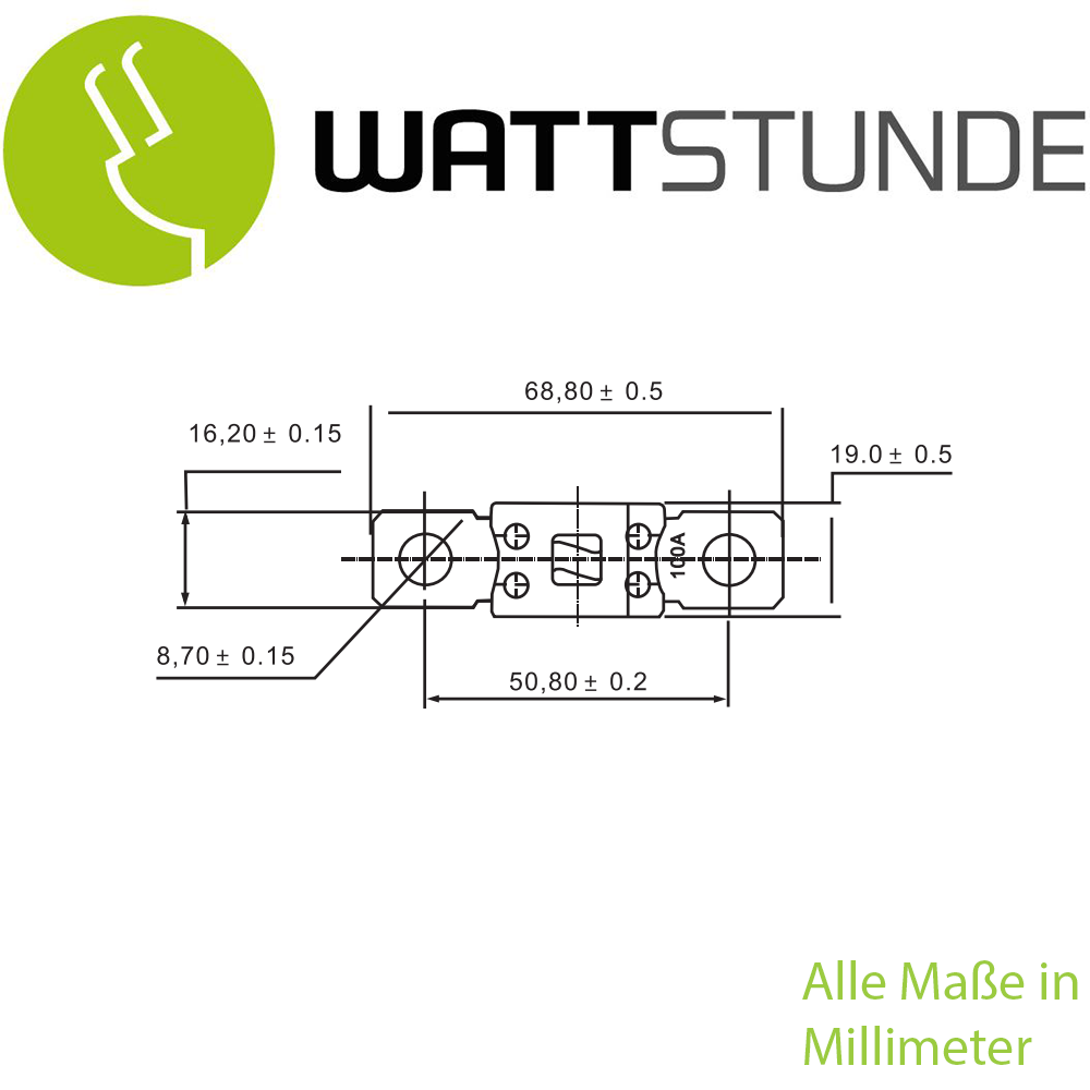 WATTSTUNDE® ANM High-load strip fuse 2x125 A
