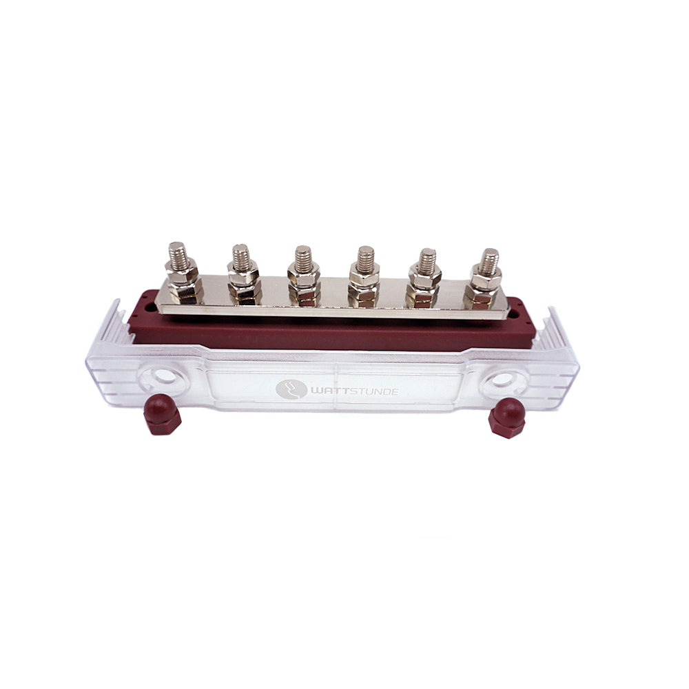 WATTSTUNDE® Busbar 6xM8 450 A / 70 V rot