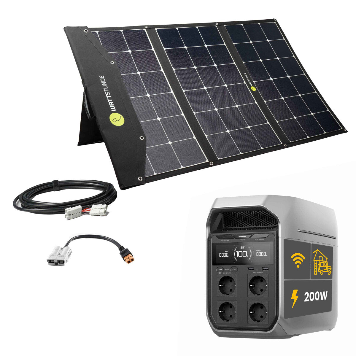 EcoFlow DELTA 3 Plus Powerstation Bundle with WATTSTUNDE SOLA Ease 200W-HV SunFolder Solar Bag