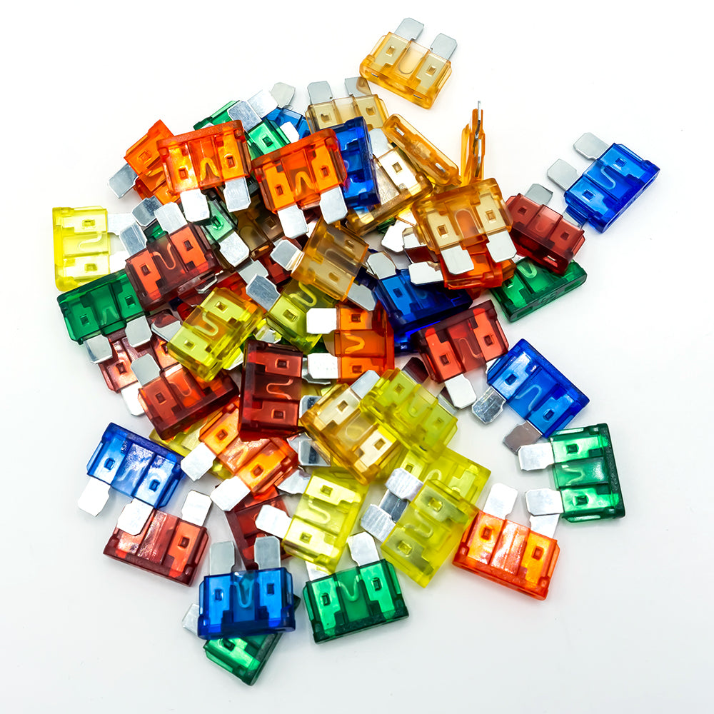 WATTSTUNDE® F-P1 blade fuse pack containing 10 each of 5 A, 10 A, 15 A, 20 A, 30 A, 40 A