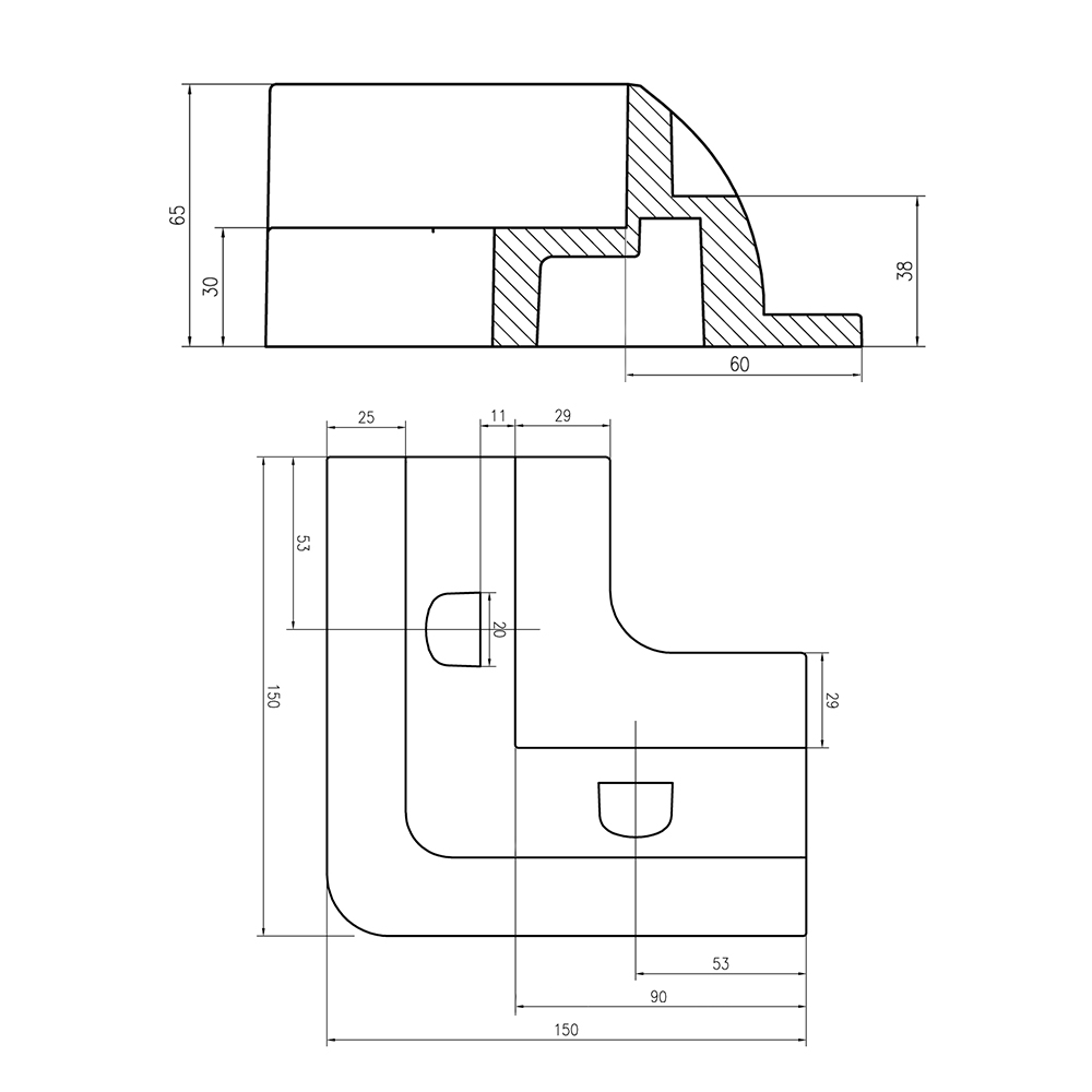 WATTSTUNDE® solar module holding corners HXE/W ABS plastic white