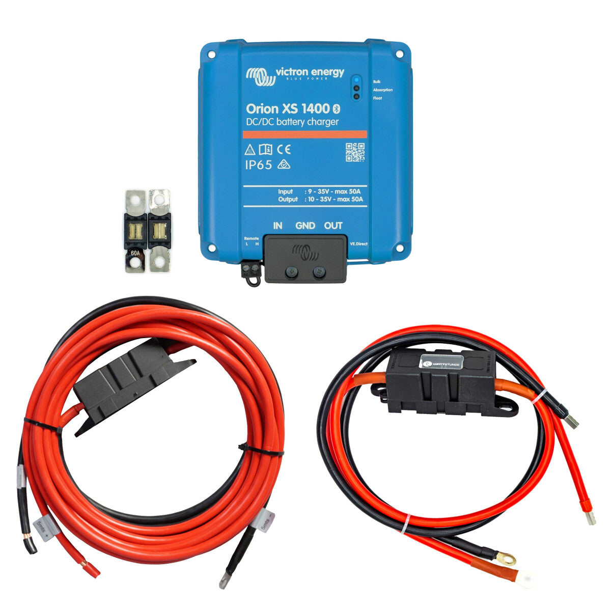 Charging booster set with Victron Orion XS 1400 DC-DC and connection cable for starter and auxiliary battery 5 m
