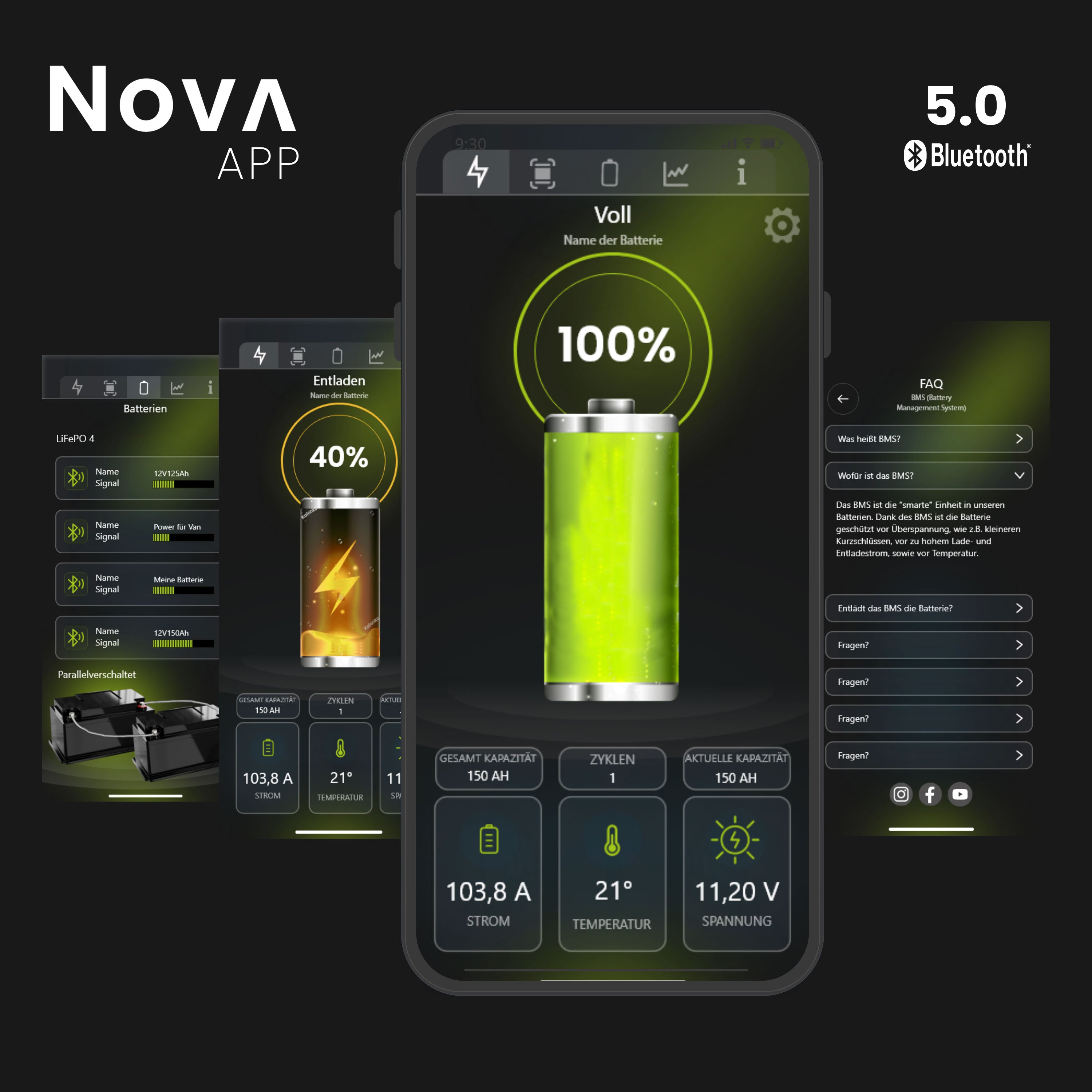 WATTSTUNDE® NOVA Base 100 Ah LiFePO4 Battery