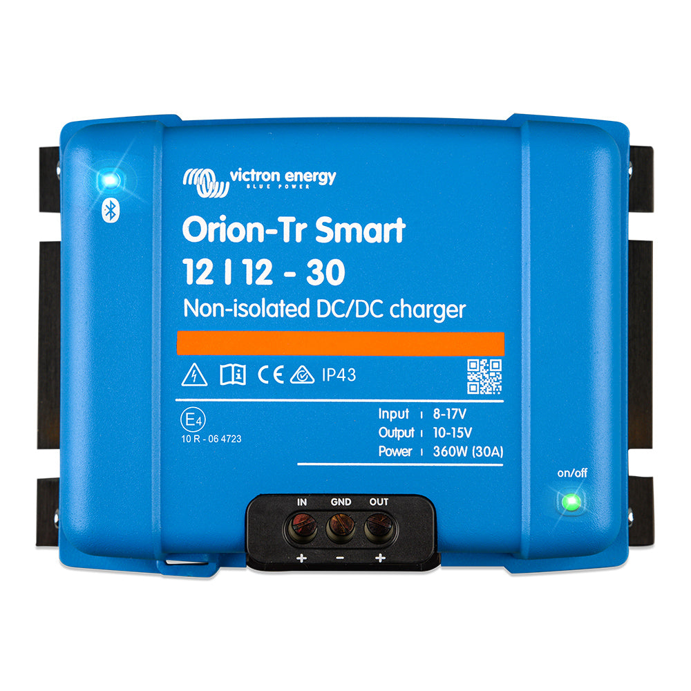 Charging booster set with Victron Orion-Tr Smart 12/12-30 non-insulated battery and 7m connection cable for starter and auxiliary battery