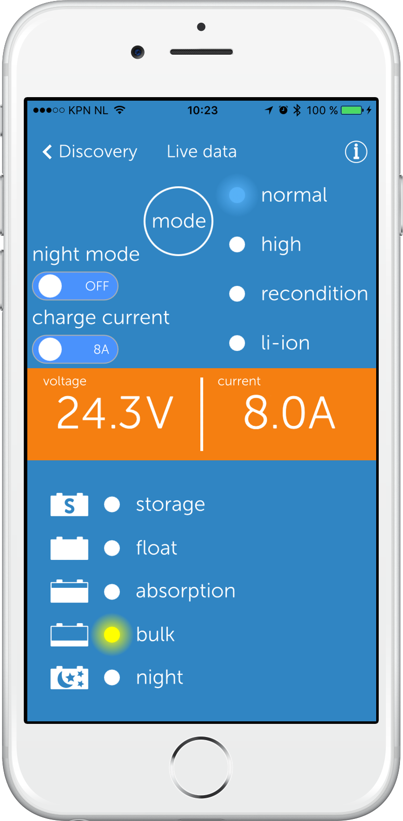 Victron Blue Smart IP22 battery charger Bluetooth 24/12 1 output