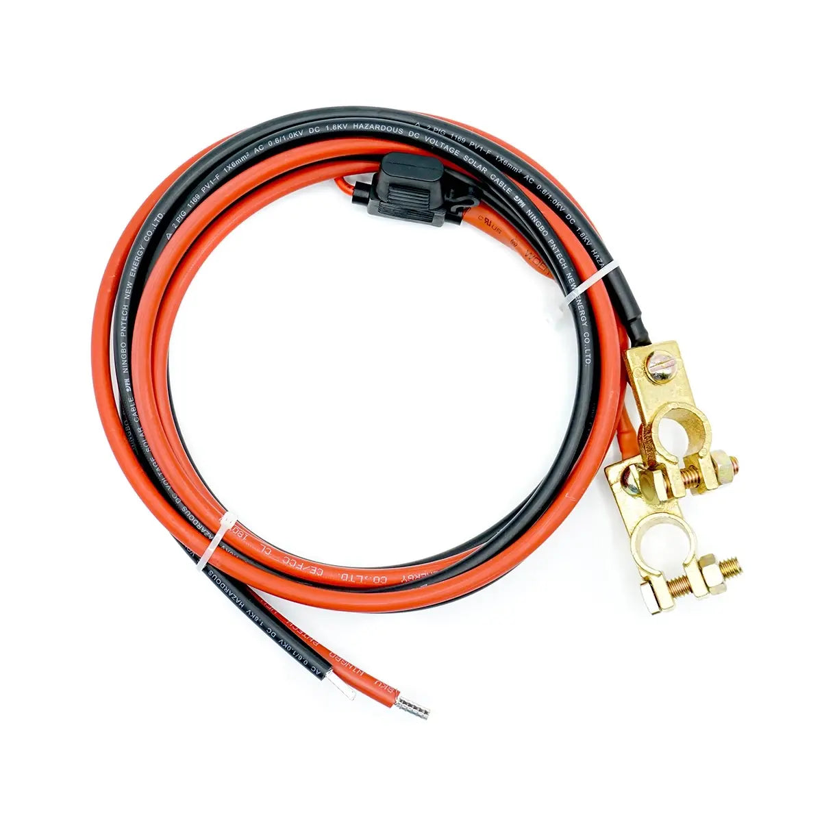 WATTSTUNDE® 4 mm² Batterieanschlußkabel BAKA20 mit 20 A Sicherung und Polklemmen im Set