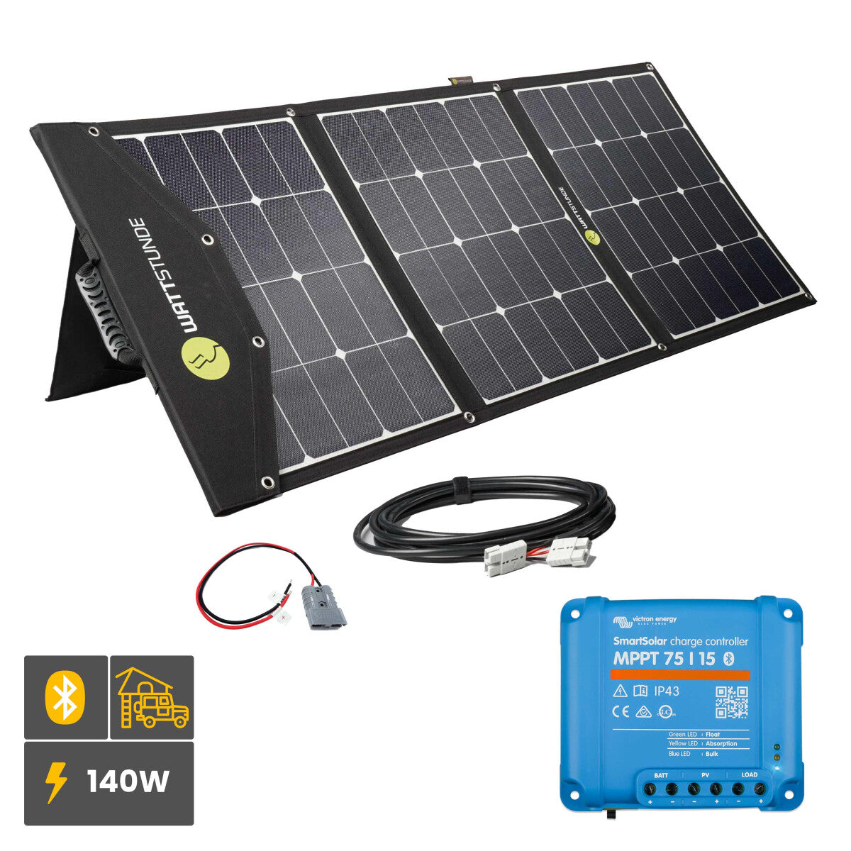 WATTSTUNDE® SOLA Ease 140Wp Solartasche Variationsset Victron Smartsolar 75|15 Nein